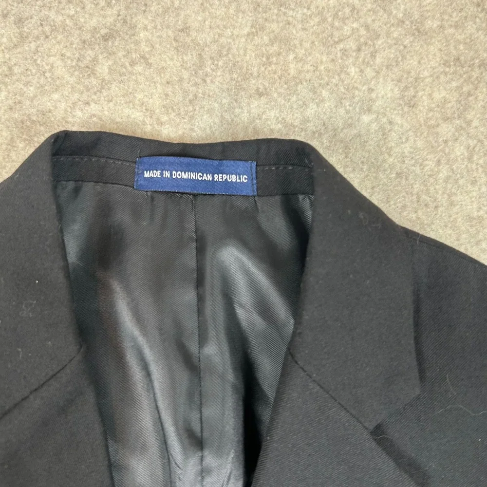 Chaps‎ Dress Blazer Mens 16 Black C821106 Solid Two Button Suit Jacket
